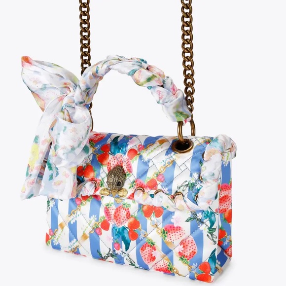 Kurt Geiger The Kensington Strawberry Floral Striped Shoulder🔥 - Picture 13 of 17